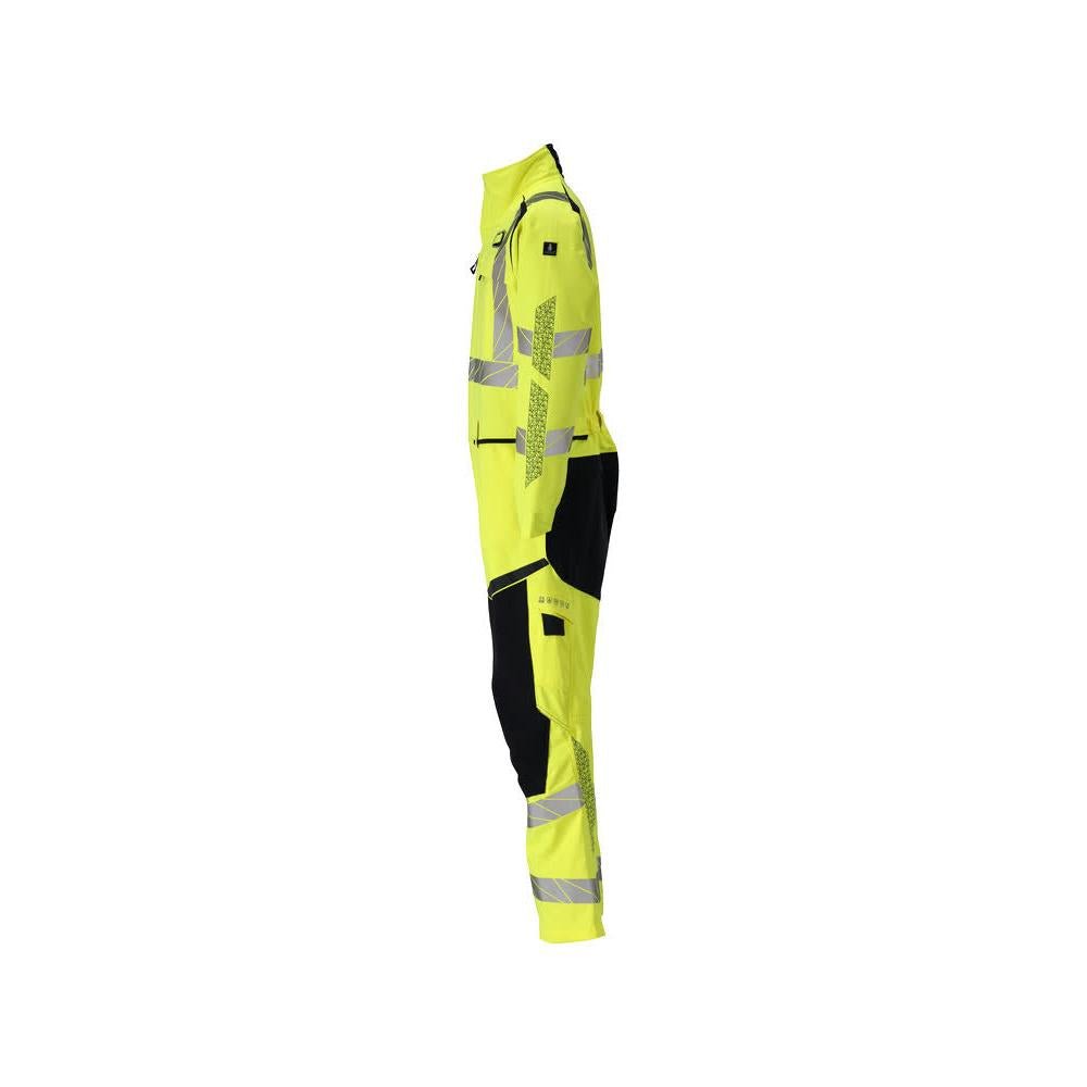 Összességében térdzsebek, sztreccsbetétek kombinációja Multisafe, hi-vis sárga/fekete-kék