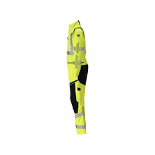 Összességében térdzsebek, sztreccsbetétek kombinációja Multisafe, hi-vis sárga/fekete-kék
