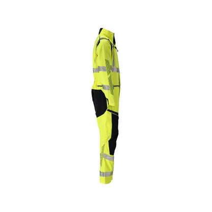 Összességében térdzsebek, sztreccsbetétek kombinációja Multisafe, hi-vis sárga/fekete-kék