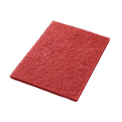 A Twister Pad TXP szögletes súrolópad 14 hüvelyk Diversey Deutschland GmbH & Co. OHG egy piros, téglalap alakú pad durva, strukturált felülettel fehér háttéren.
