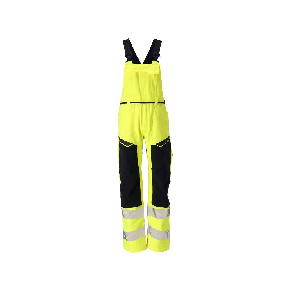 Dungarees, térdzsebek, sztreccs betétek Multisafe dungarees, hi-vis sárga/fekete-kék