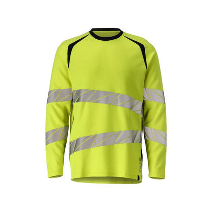 Póló, hosszú ujjú, modern szabású póló Multisafe, hi-vis sárga/fekete-kék