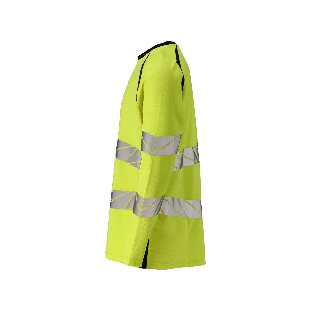 Póló, hosszú ujjú, modern szabású póló Multisafe, hi-vis sárga/fekete-kék