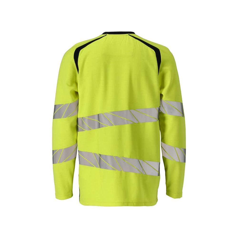 Póló, hosszú ujjú, modern szabású póló Multisafe, hi-vis sárga/fekete-kék
