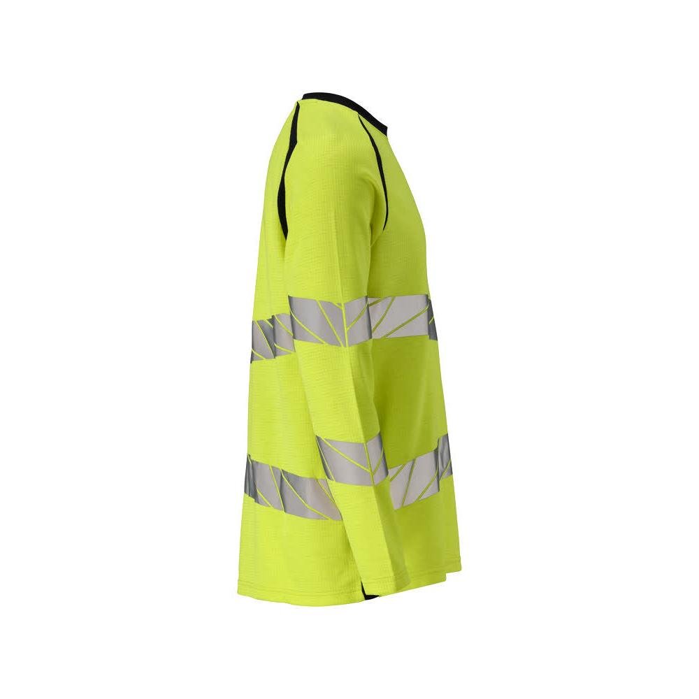 Póló, hosszú ujjú, modern szabású póló Multisafe, hi-vis sárga/fekete-kék
