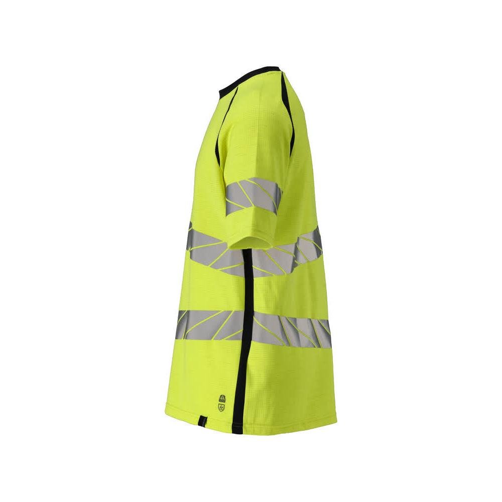 Póló, modern szabású póló Multisafe, hi-vis sárga/fekete-kék