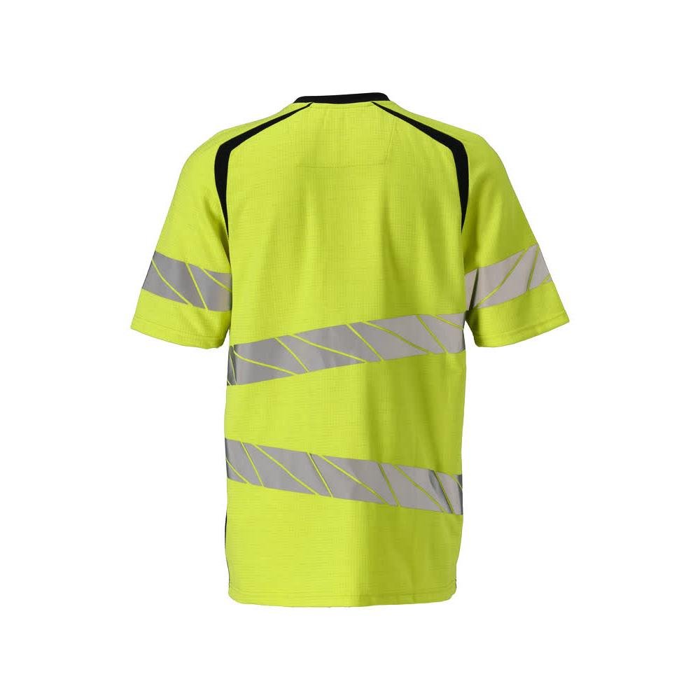 Póló, modern szabású póló Multisafe, hi-vis sárga/fekete-kék