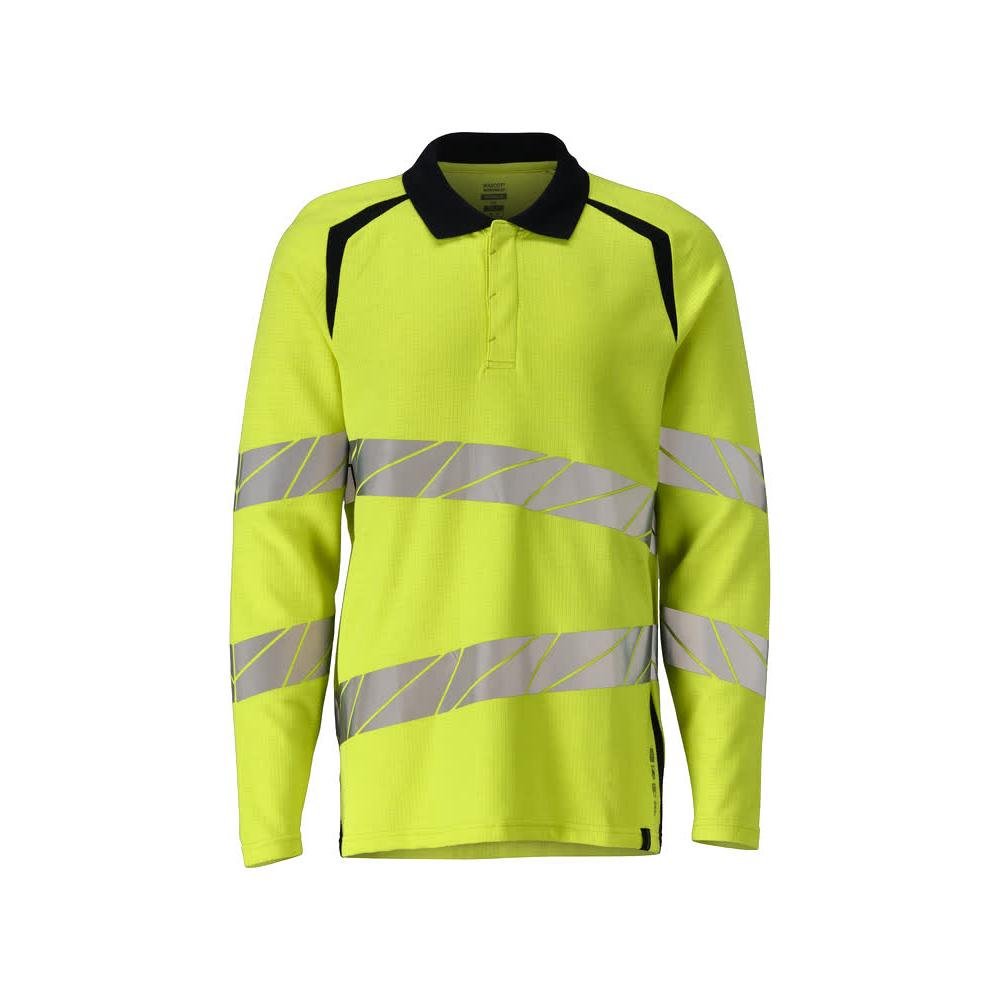Pólóing, hosszú ujjú póló Multisafe, hi-vis sárga/fekete-kék