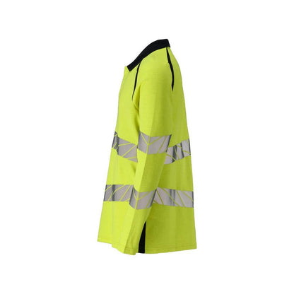 Pólóing, hosszú ujjú póló Multisafe, hi-vis sárga/fekete-kék