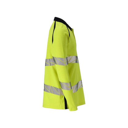 Pólóing, hosszú ujjú póló Multisafe, hi-vis sárga/fekete-kék