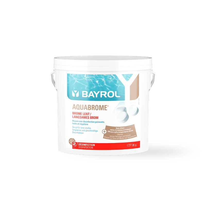 BAYROL Aquabrome® bróm tabletta 5 kg-os vödör medencék tartós fertőtlenítésére
