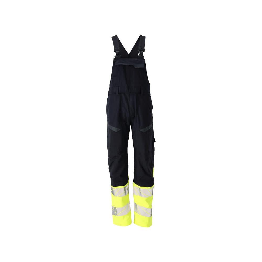 Dungarees, térdzsebek, sztreccs betétek Multisafe dungarees, fekete kék/hi-vis sárga