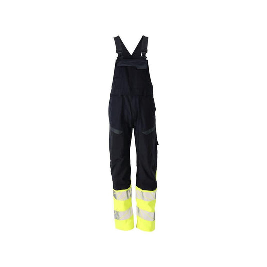 Dungarees, térdzsebek, sztreccs betétek Multisafe dungarees, fekete kék/hi-vis sárga