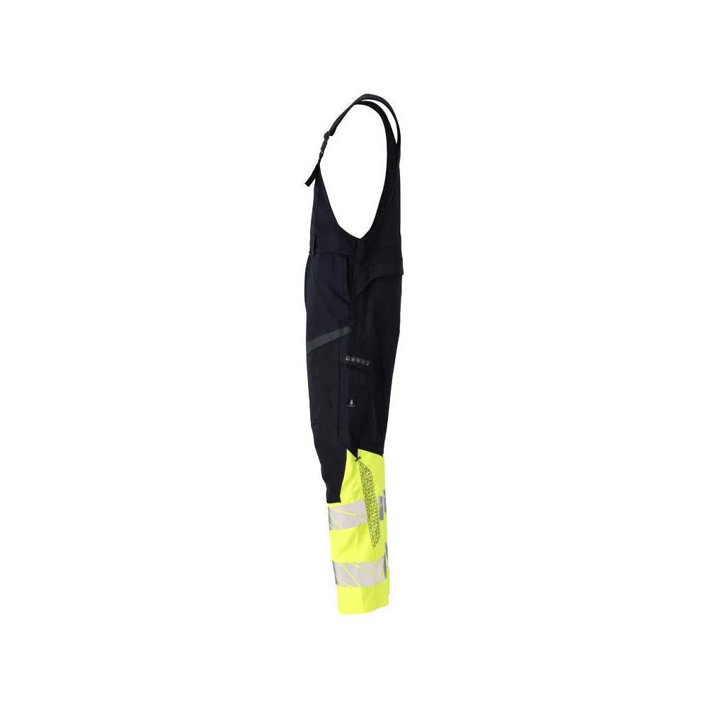 Dungarees, térdzsebek, sztreccs betétek Multisafe dungarees, fekete kék/hi-vis sárga