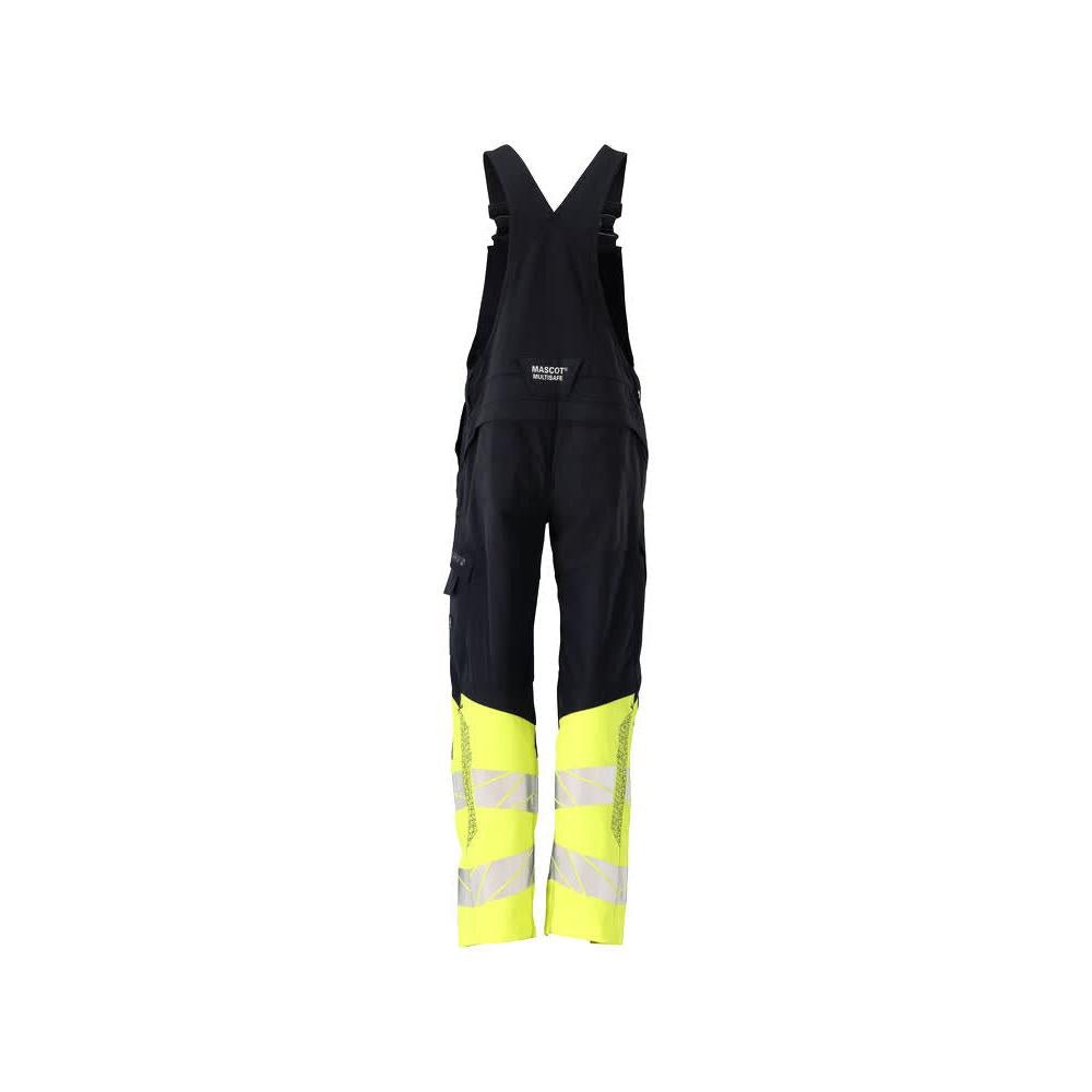 Dungarees, térdzsebek, sztreccs betétek Multisafe dungarees, fekete kék/hi-vis sárga