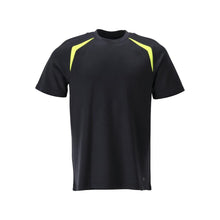 Póló, modern szabású póló Multisafe, fekete kék/hi-vis sárga