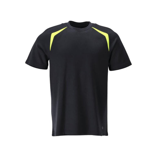 Póló, modern szabású póló Multisafe, fekete kék/hi-vis sárga