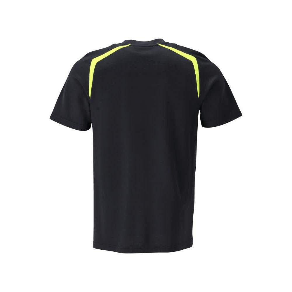 Póló, modern szabású póló Multisafe, fekete kék/hi-vis sárga