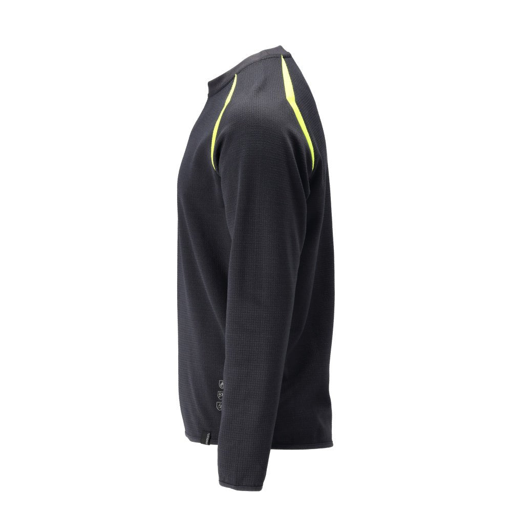 Pulóver, modern szabású Pulóver Multisafe, fekete kék/hi-vis sárga