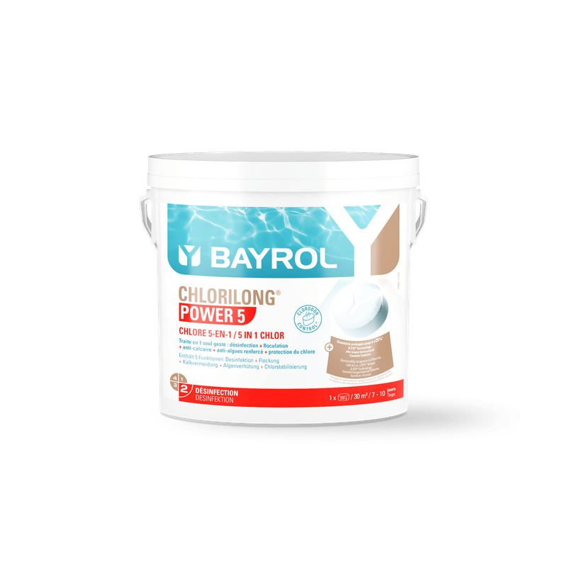 BAYROL Chlorilong® POWER 5 Lassan oldódó, 5 funkciós klórtabletta
