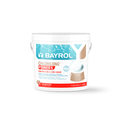 BAYROL Chlorilong® POWER 5 Lassan oldódó, 5 funkciós klórtabletta