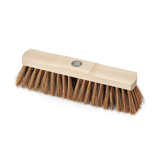 A Nölle Profi Brush 30 cm-es ipari seprű, poli-kókuszszálas, menetes nyéllel, a Nölle Profi Brush Bürsten- & Pinseltechnik e.K. gyártmányában, merev barna sörtékkel és a nyél rögzítéséhez szolgáló központi menetes furattal rendelkezik; a képen fehér háttér előtt látható.