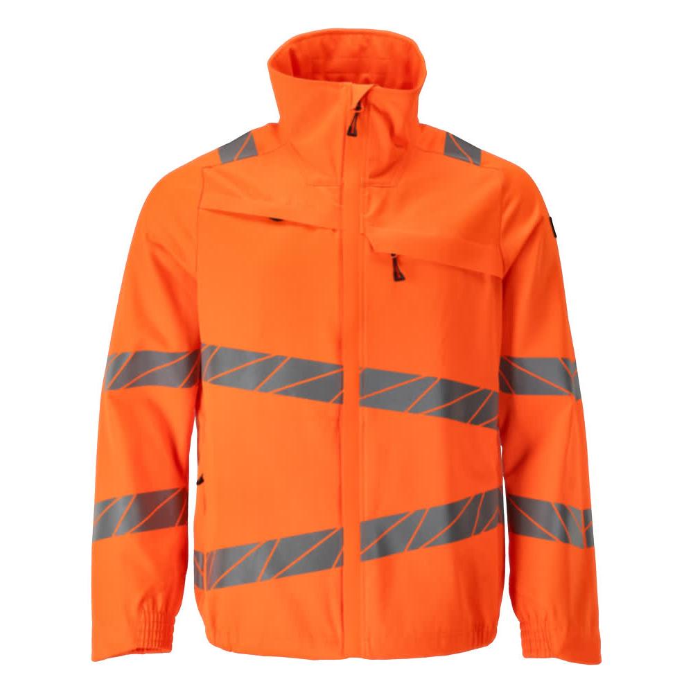 Kabát, sztreccs betétes munkakabát, hi-vis narancs