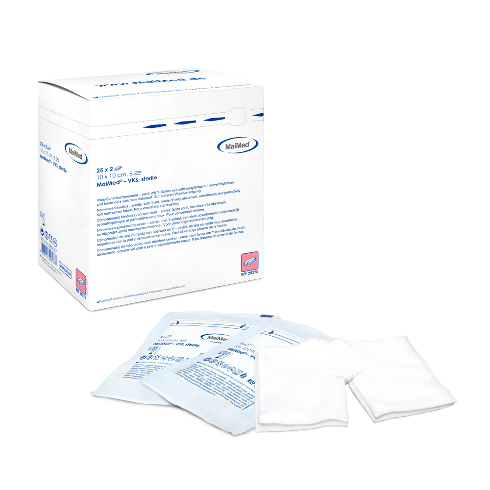 MaiMed-VKS-steril gyapjú hasított borogatások, 25x2 db/doboz