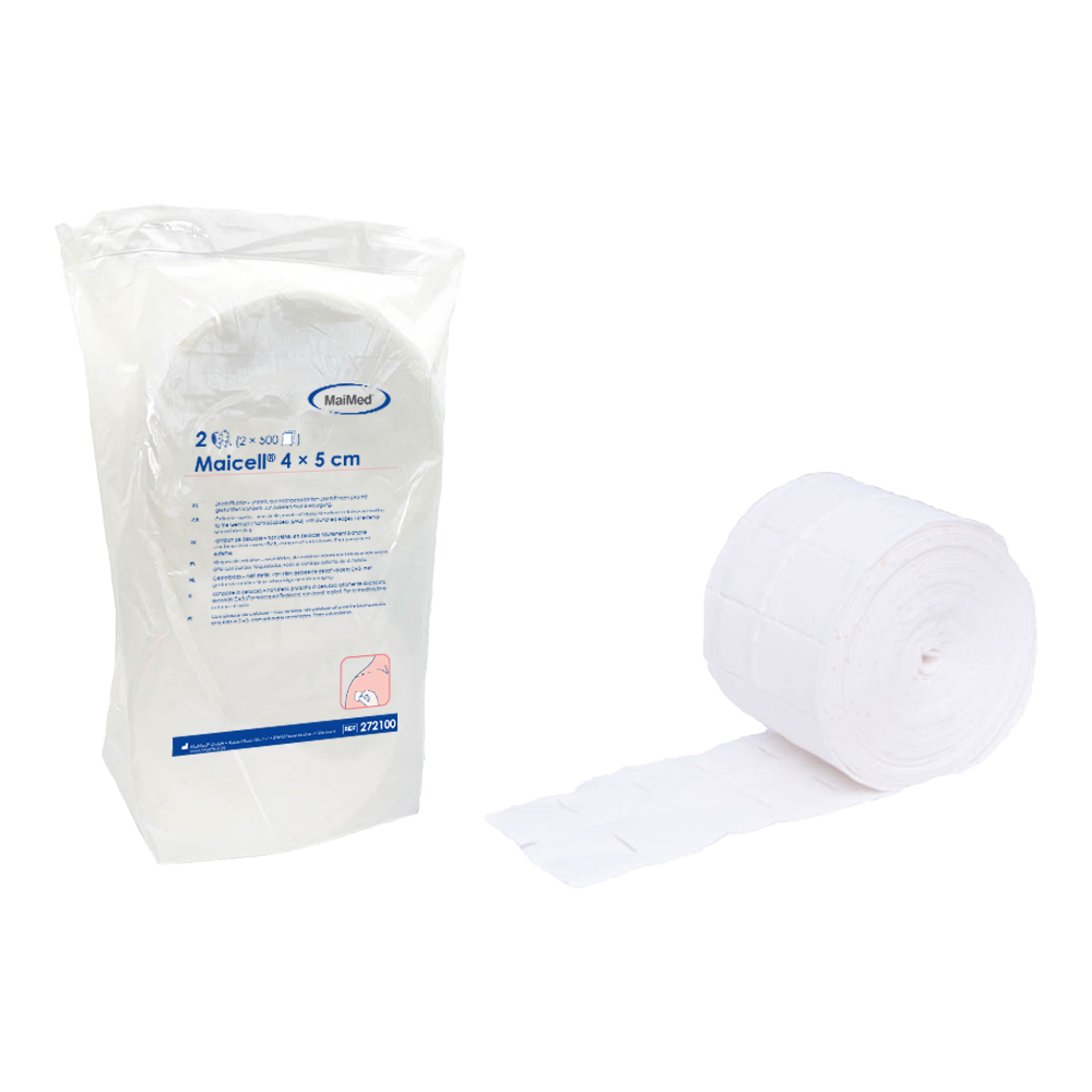 Maicell nem steril 4x5cm-es cellulóz tampon, 2x500 db/csomag. | Csomag (1000 db)