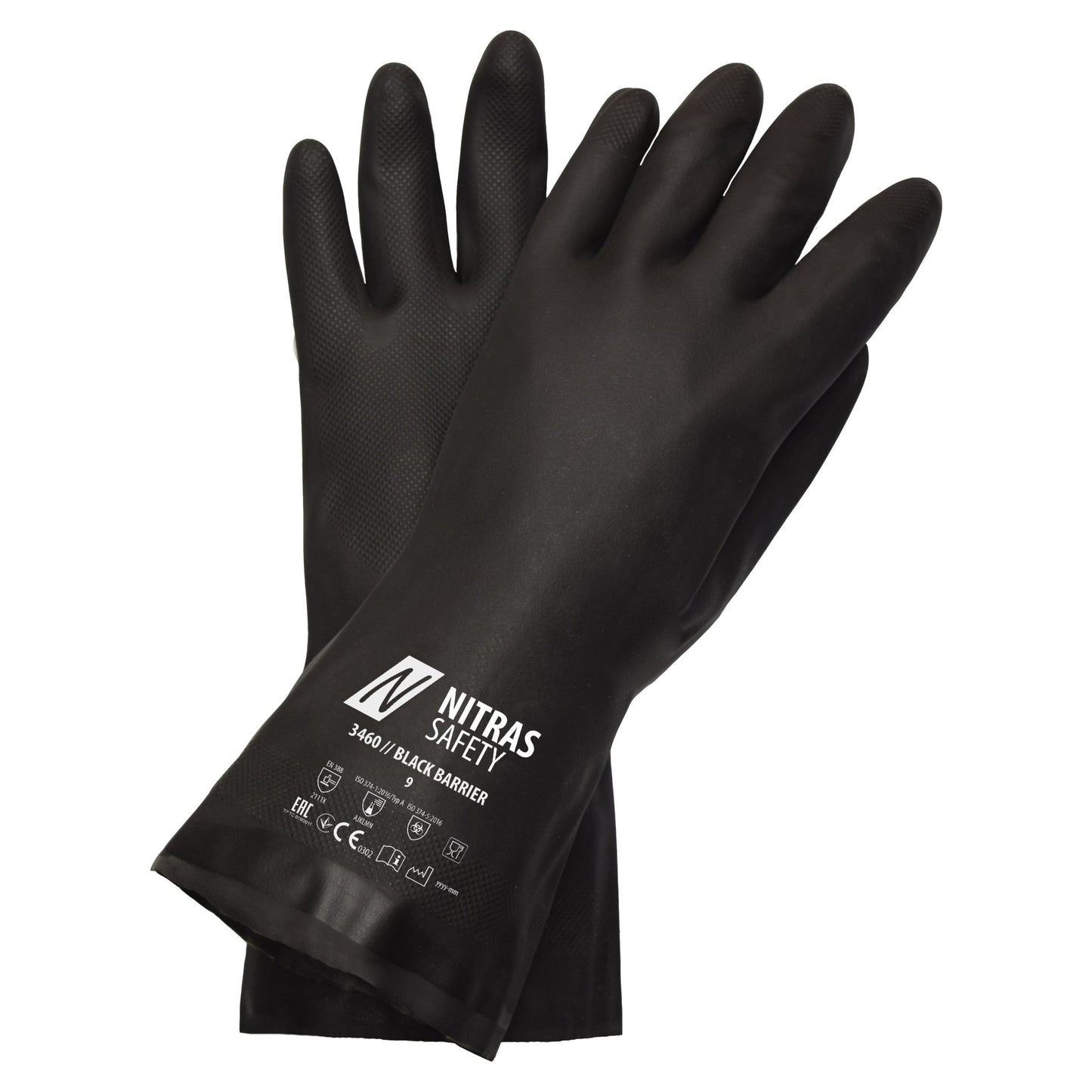 NITRAS BLACK BARRIER, vegyvédelmi kesztyű, fekete