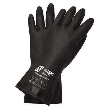 NITRAS BLACK BARRIER, vegyvédelmi kesztyű, fekete