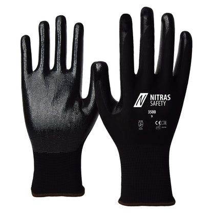 NITRAS nylon kesztyű, fekete