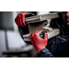 NITRAS nylon kesztyű, piros/fekete