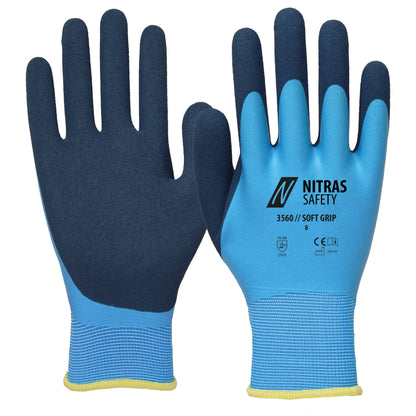 NITRAS SOFT GRIP, szerelőkesztyű, világoskék / sötétkék