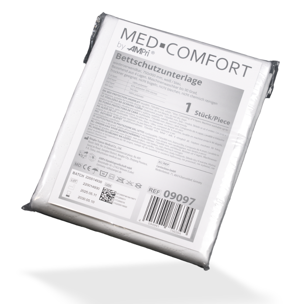 AMPri MED-COMFORT ágyvédő alátét mosható 75 x 90 cm, kék/fehér | Csomag (1 db)