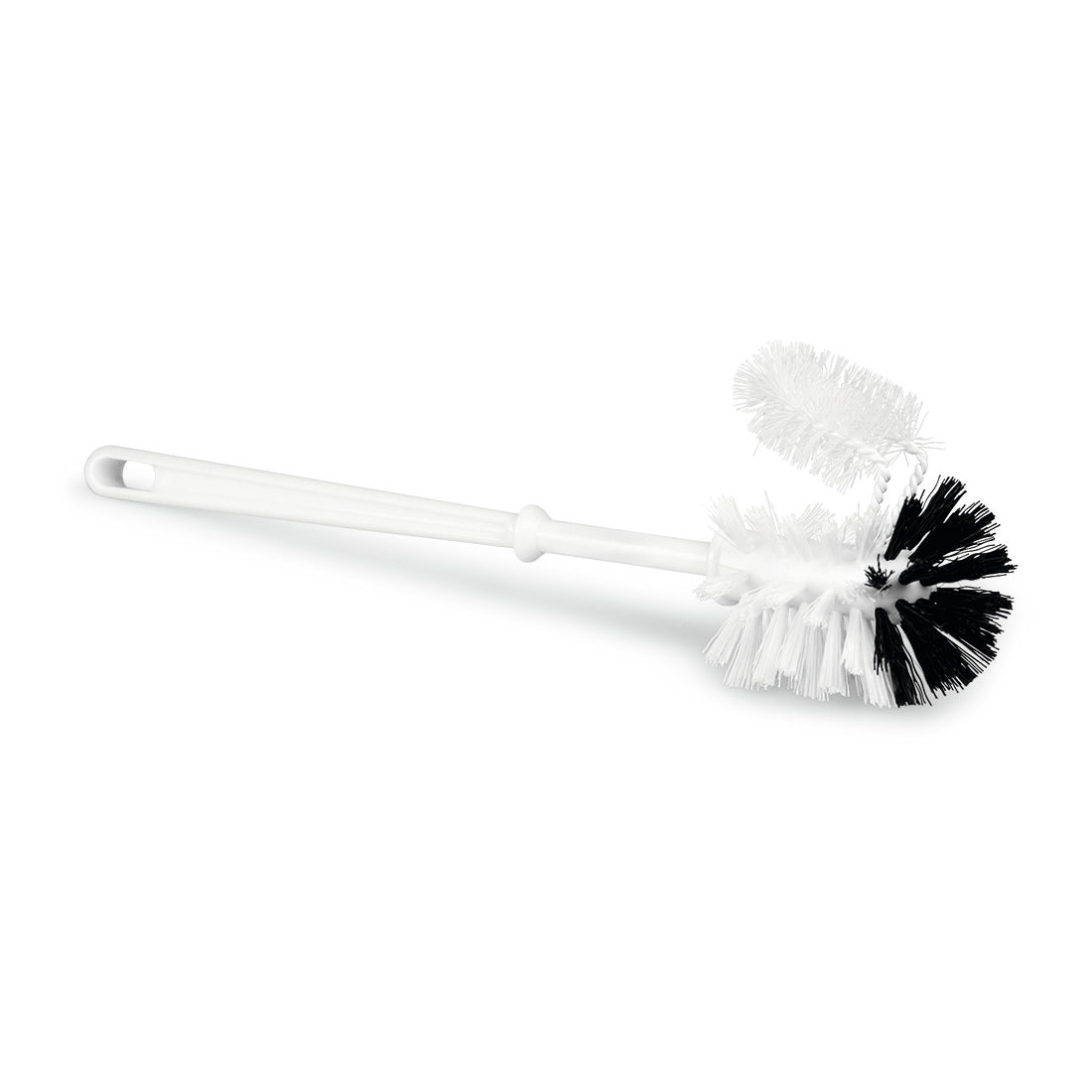 A Nölle Profi Brush WC-kefe perem tisztítóval (38 cm) fehér műanyag nyéllel, kerek fejjel és tartós fekete-fehér PP sörtékkel, valamint egy ráhelyezett perem tisztítóval rendelkezik. 1 darab. Márka: Nölle Profi Brush Bürsten- & Pinseltechnik e.K.
