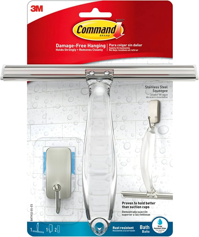 Command™ fürdőlepedő és zuhanylehúzó, rozsdamentes acél és szatén nikkel BATH32, 1 gumibetét + 1HK + 2 S csík | Csomag (1 szett)
