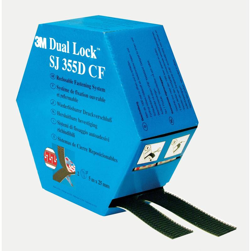 3M™ Dual Lock™ rugalmas pattintható rögzítő SJ3550CF, MINI Ref. 345184518, fekete, 25 mm x 5 m | Csomag (1 db)
