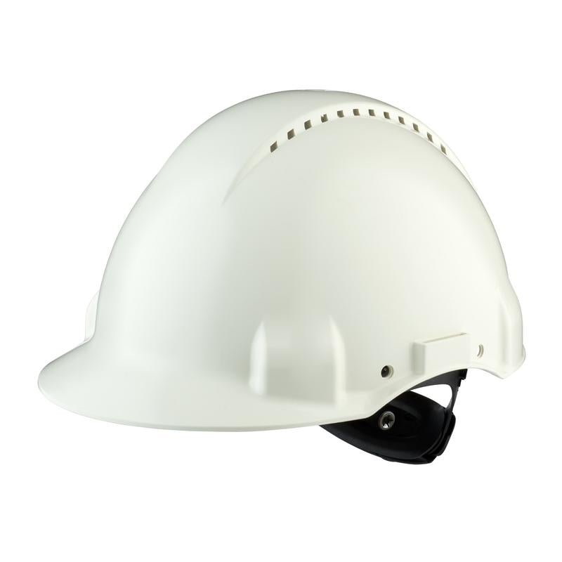 3M™ keménykalap, uvicátor, racsnis rögzítő, szellőző, műanyag izzasztószalag, fehér, G3000NUV-VI | Csomag (1 db)