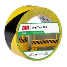 3M™ veszélyjelző szalag 766i, sárga/fekete, 50 mm x 33 m, egyenként csomagolva | Csomag (1 tekercs)