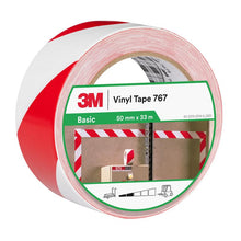 3M™ veszélyjelző szalag 767i, piros/fehér, 50 mm x 33 m, külön csomagolva | Csomag (1 tekercs)