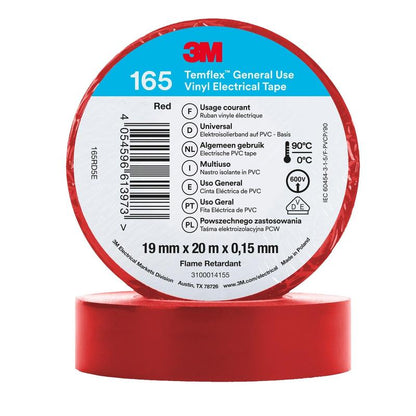 3M™ Temflex™ vinil elektromos szalag 165 piros