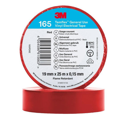 3M™ Temflex™ vinil elektromos szalag 165 piros