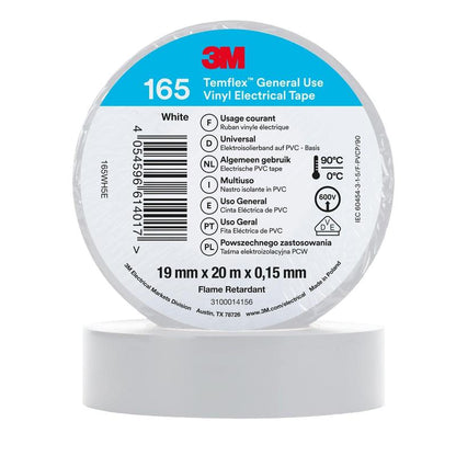 3M™ Temflex™ vinil szigetelőszalag 165, fehér - elektromos szigetelőszalag