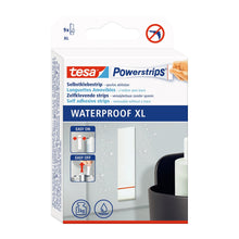 tesa Powerstrips Waterproof XL, utántöltő csomag, öntapadó rögzítési megoldás fürdőszobákhoz, fehér