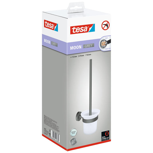 tesa MOON GREY WC-kefetartó, matt szürke, ragasztóval együtt