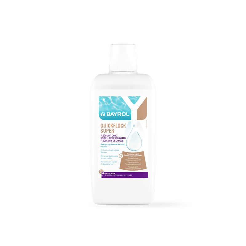 BAYROL Quickflock Super 1 L pelyhesítőszer a zavarosság gyors eltávolítására | Palack (1 l) 