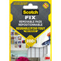Eine Packung mit 36 Scotch-FIX™ Ablösbare Klebepads 301008C36-P von 3M Deutschland GmbH, wiederverwendbar und stark, jedes Pad ist 11 mm x 15 mm groß, hält bis zu 300g. Die Verpackung zeigt Beispiele für den Gebrauch.