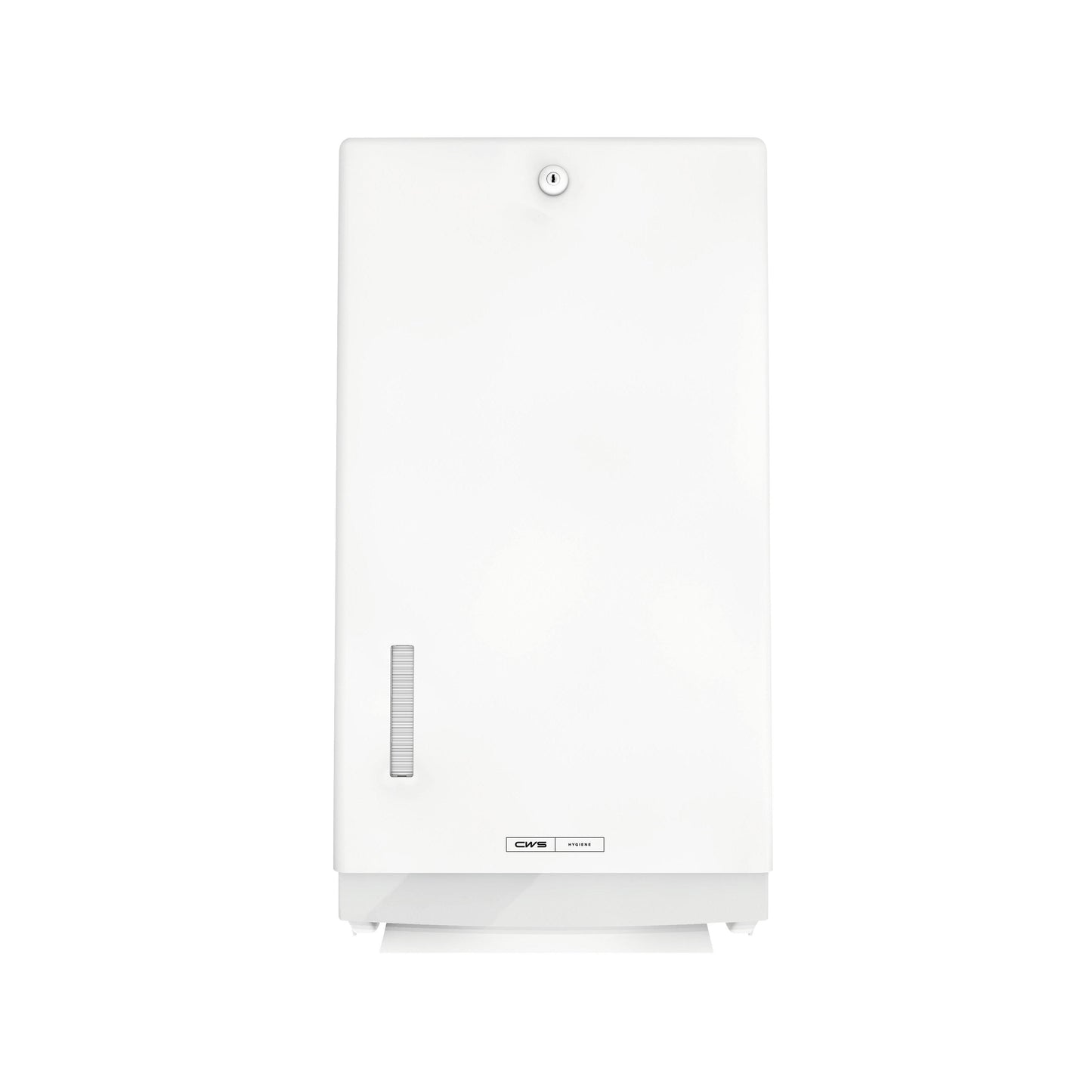 A CWS ParadiseLine univerzális papírtörölköző-adagoló Paper Universal, fehér, zárral és bal oldalon található betekintő ablakkal lehetővé teszi a higiénikus kézszárítást univerzális papírtörölközőkkel.