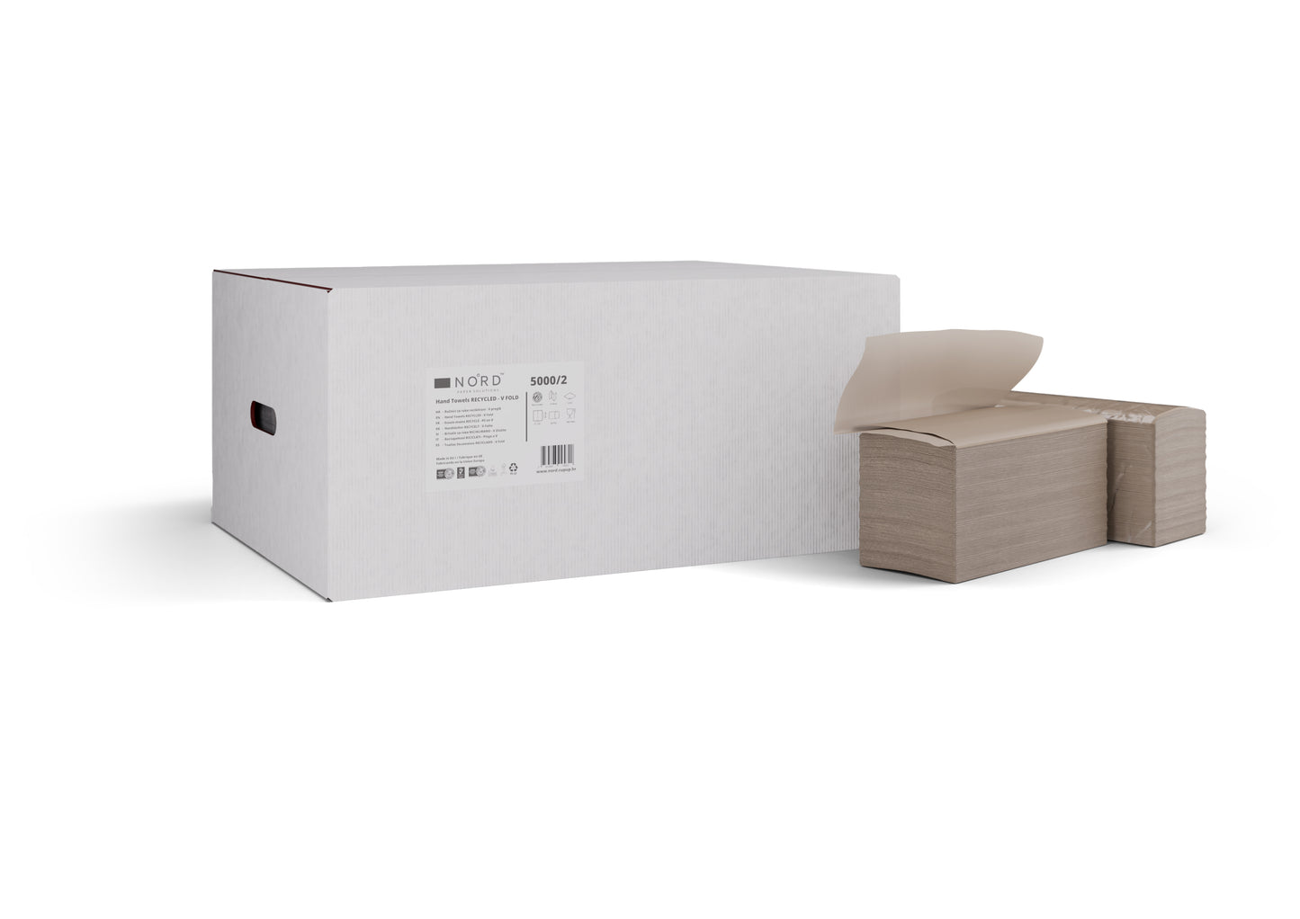 Papírtörülközők, V Hajtogatás, 23,5x21cm, barna, 20x250 lap | Doboz (20 csomag)